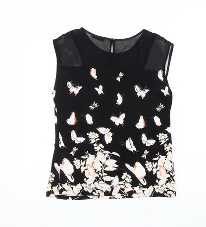 Womens UK Size M Oasis Black Basic Blouse