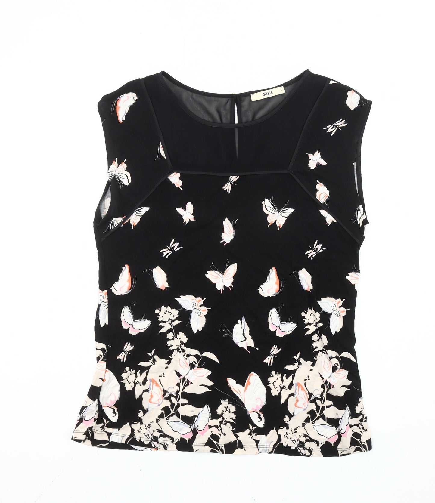 Womens UK Size M Oasis Black Basic Blouse