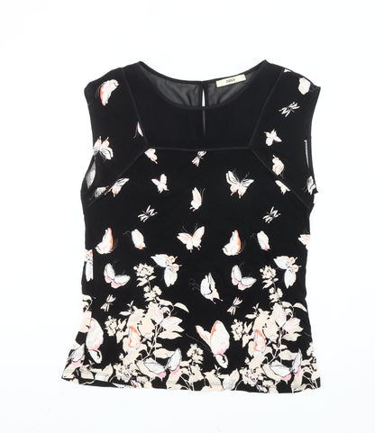 Womens UK Size M Oasis Black Basic Blouse