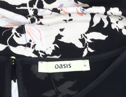 Womens UK Size M Oasis Black Basic Blouse