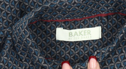 Baker by Ted Baker Boys Blue Geometric Long Sleeve Button-Up Shirt 12Y