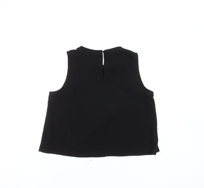Miss Selfridge Women’s Black Size 6 Wrap Lace Blouse Sleeveless Summer