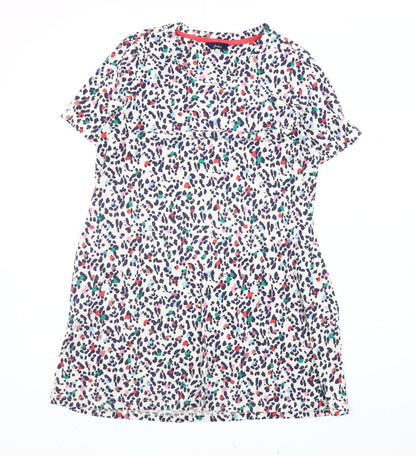 Joules Women’s Multicoloured Animal Print Shift Dress Size 10 Short Sleeve