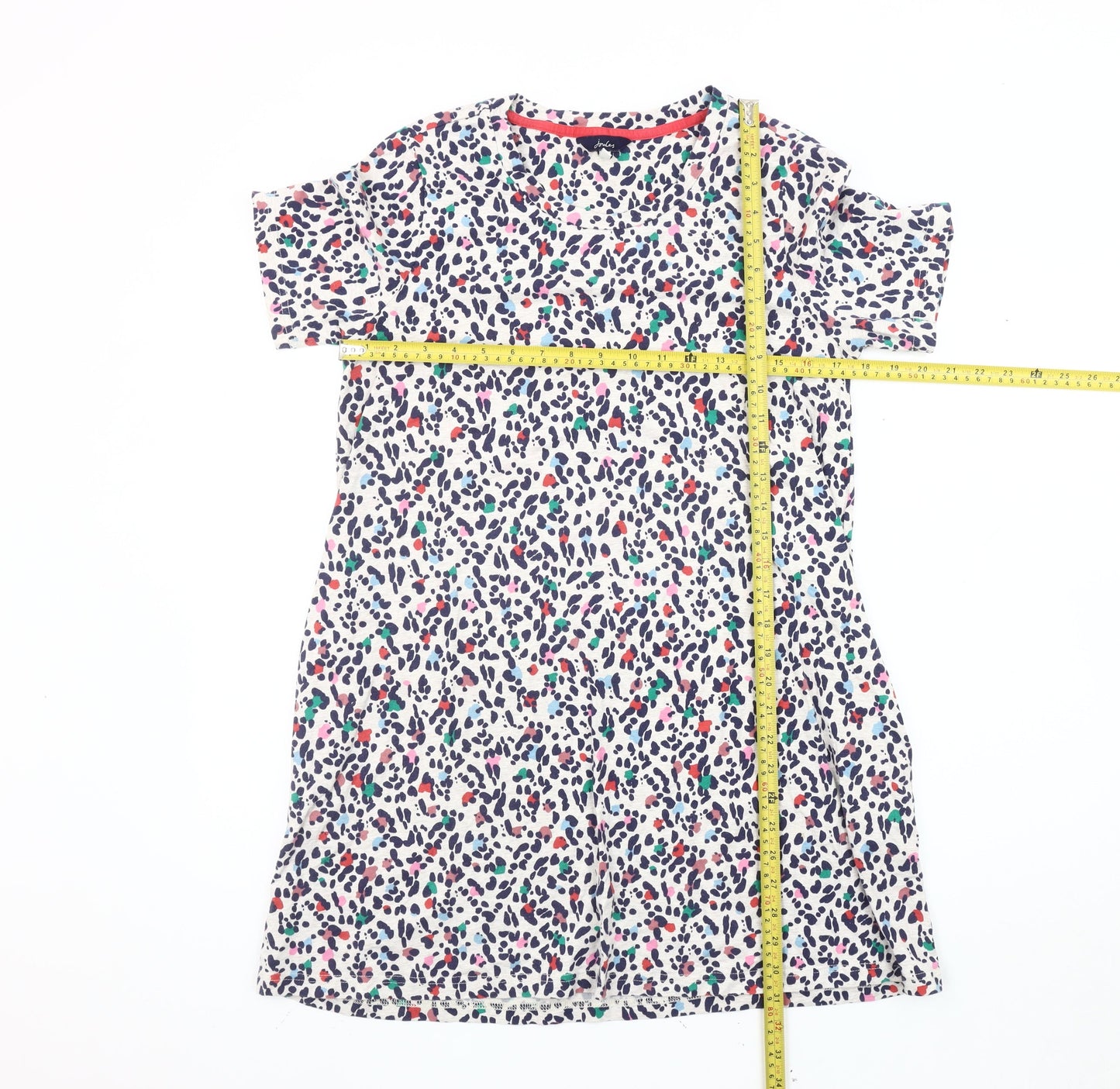 Joules Women’s Multicoloured Animal Print Shift Dress Size 10 Short Sleeve