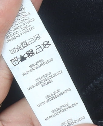 Denim Co Women’s Black Fit & Flare Puff Sleeve Belted Dress Size 4