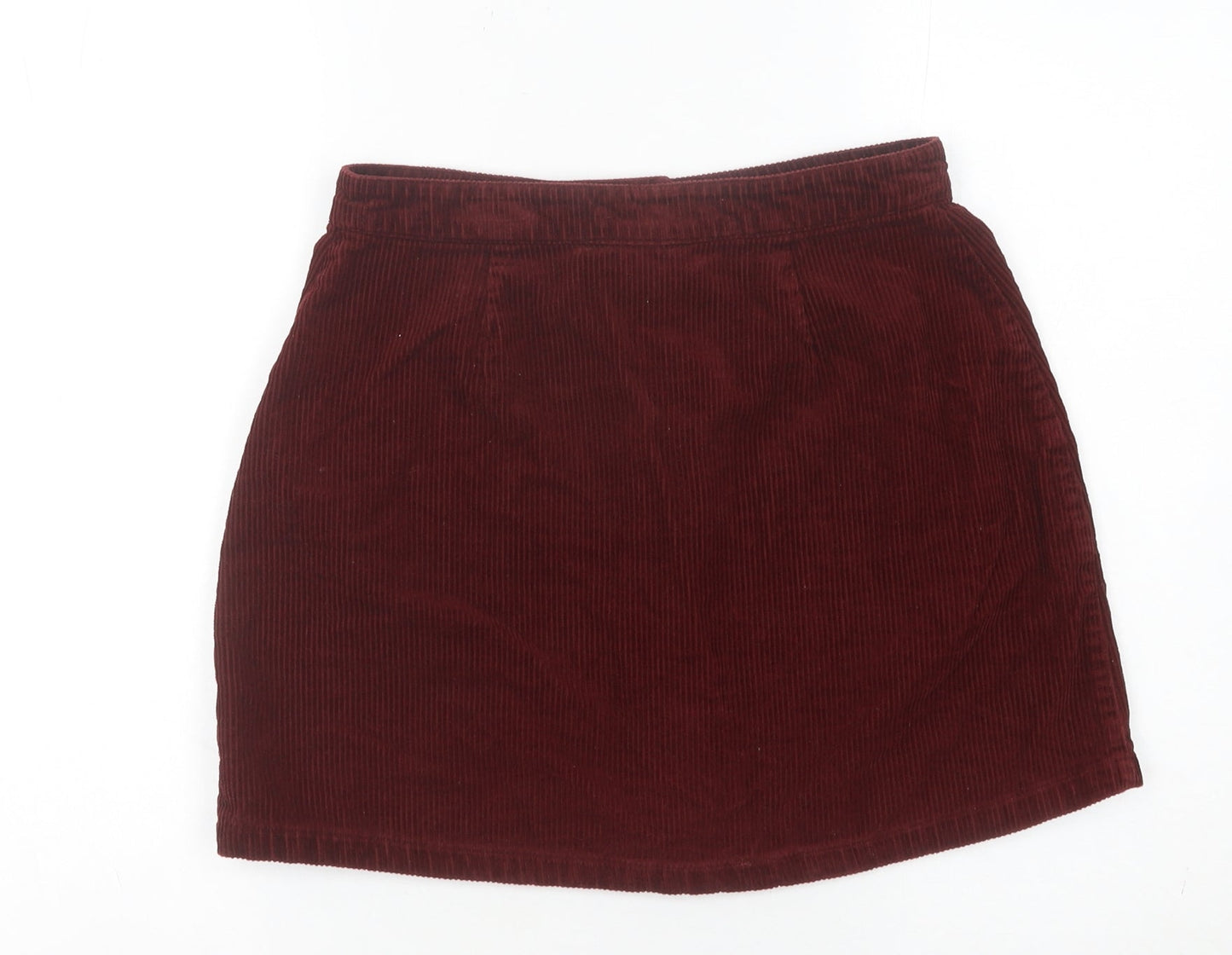 915 Generation Teens Red Corduroy Button Skirt Size 14 High Rise