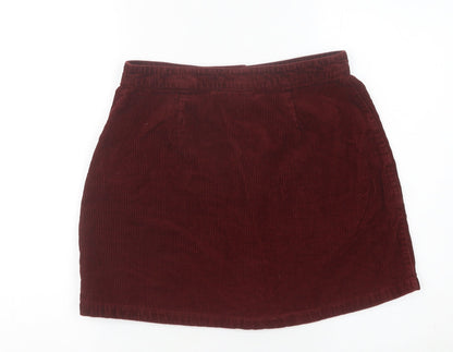 915 Generation Teens Red Corduroy Button Skirt Size 14 High Rise
