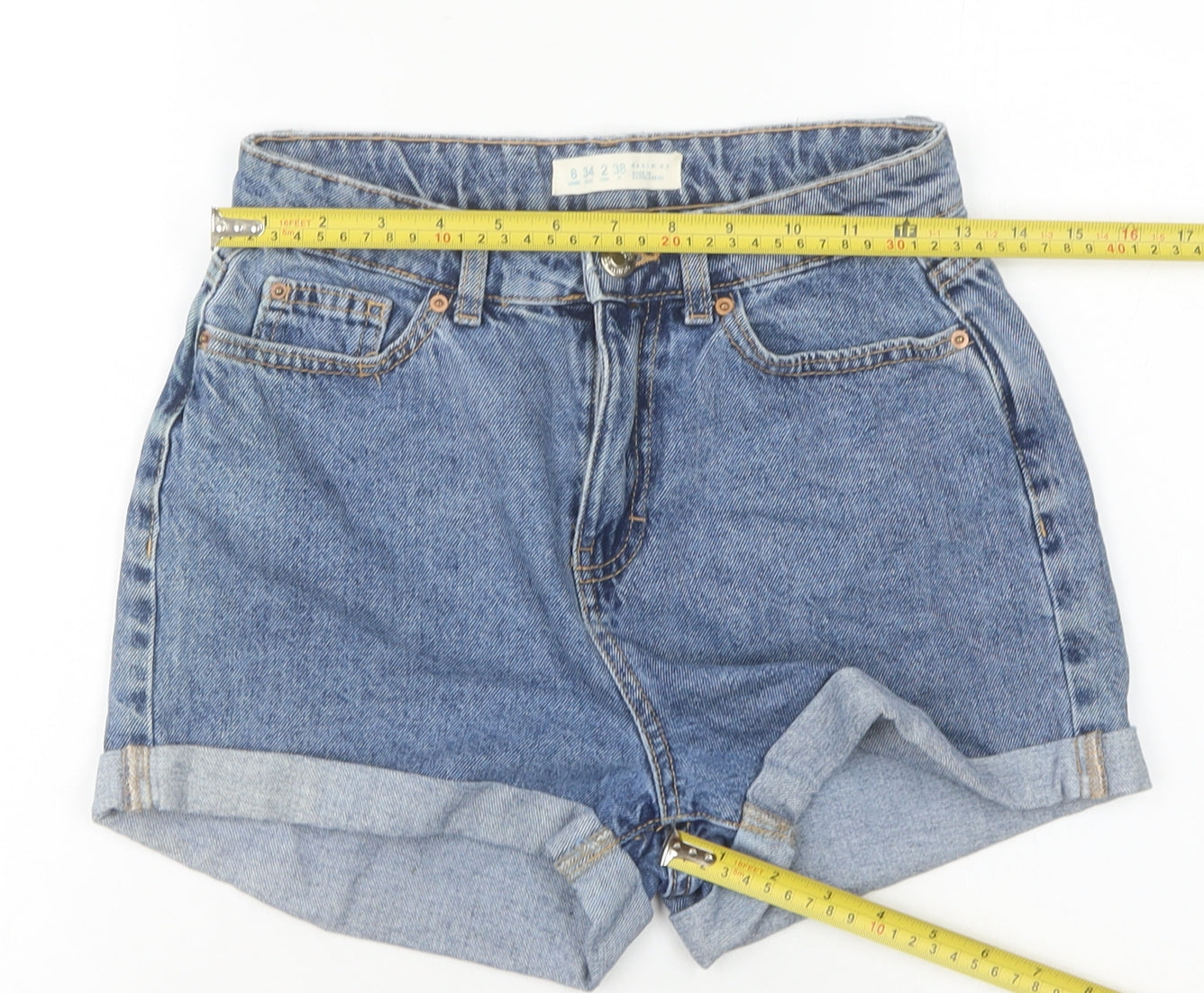 Denim Co Women’s Blue High-Rise Mom Denim Shorts Size 6