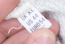 Pierre Sangan Men's Beige XL V-Neck Striped Vintage Wool Blend Jumper