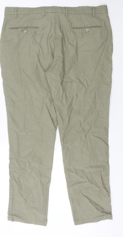 Brook Taverner Men's Beige Linen Blend Chino Trousers 38S