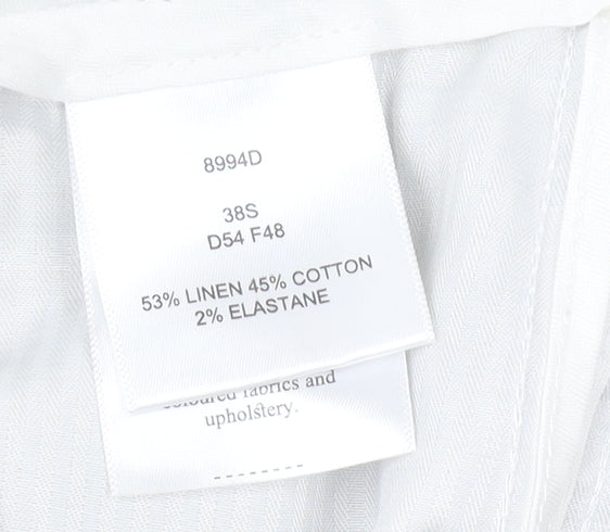 Brook Taverner Men's Beige Linen Blend Chino Trousers 38S