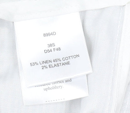 Brook Taverner Men's Beige Linen Blend Chino Trousers 38S