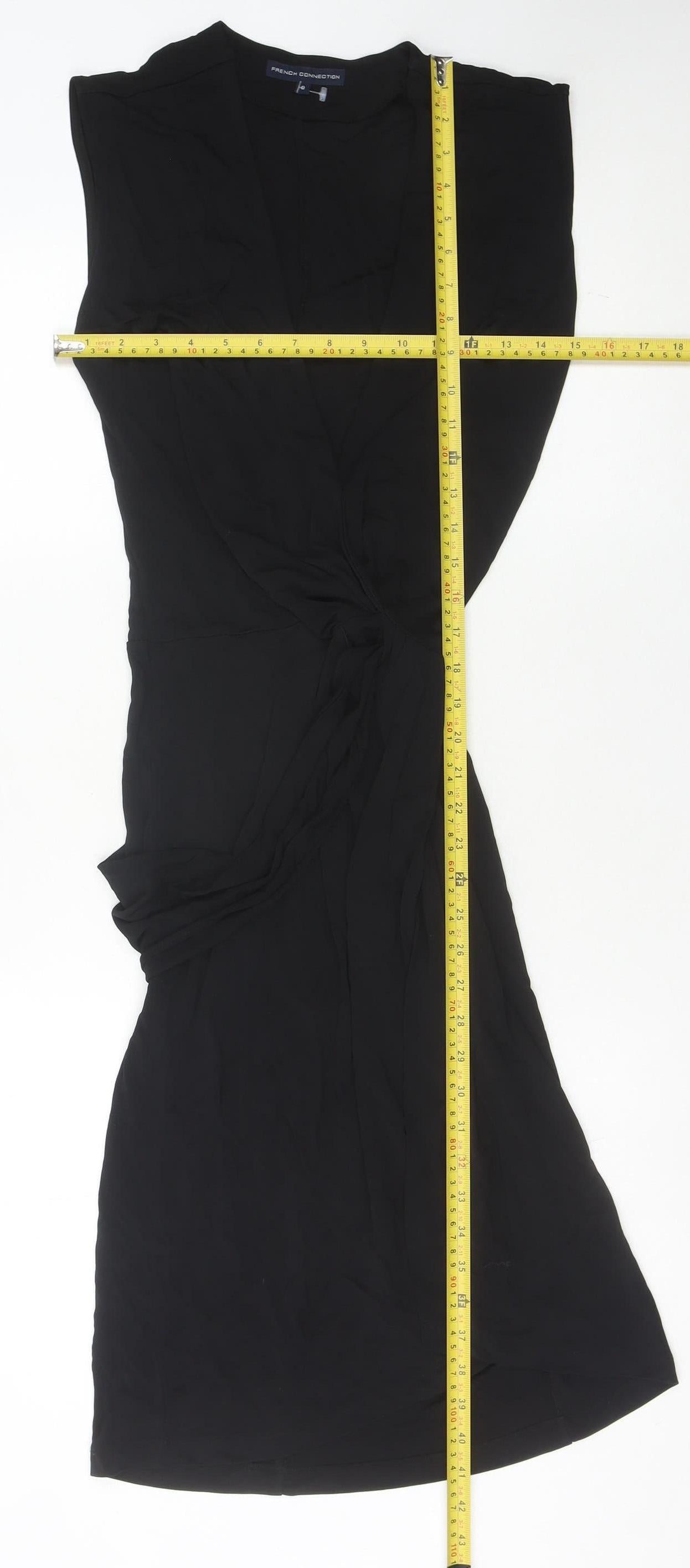 French Connection Women's Black Size 8 Knee Length Wrap Dress