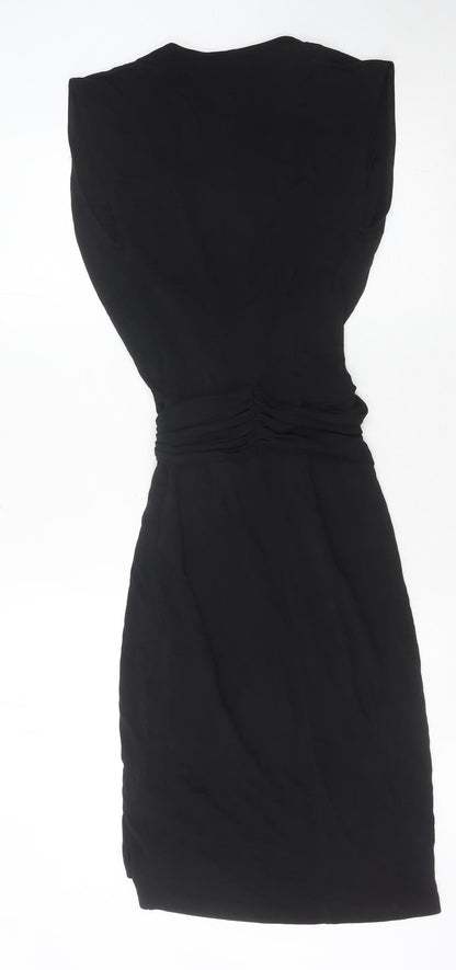 French Connection Women's Black Size 8 Knee Length Wrap Dress