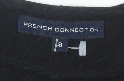 French Connection Women's Black Size 8 Knee Length Wrap Dress