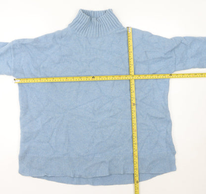 Hush Women's Blue Roll Neck Wool Jumper Size S Long Sleeve Knit