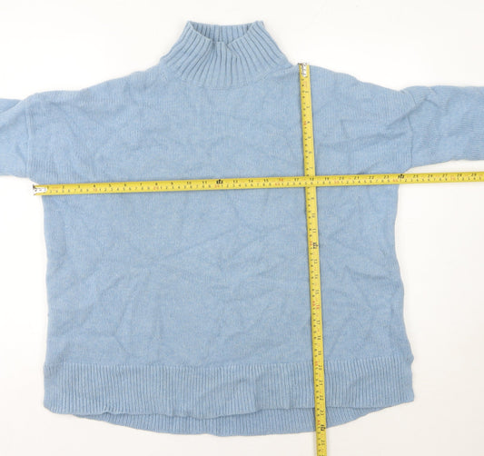 Hush Women's Blue Roll Neck Wool Jumper Size S Long Sleeve Knit