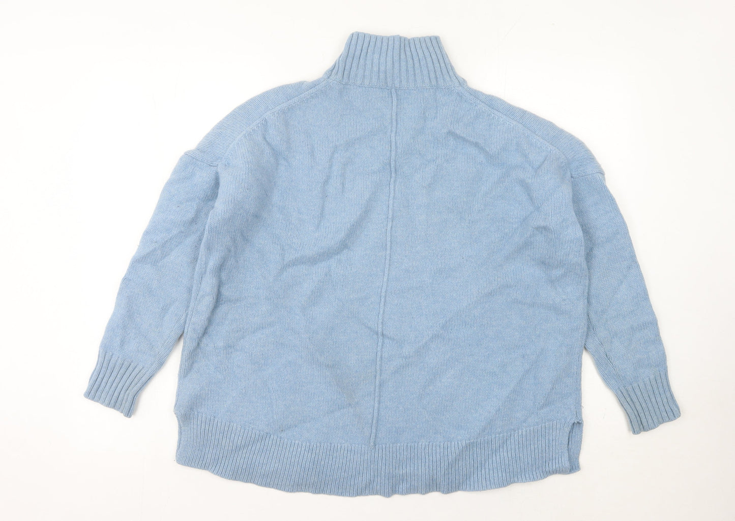 Hush Women's Blue Roll Neck Wool Jumper Size S Long Sleeve Knit