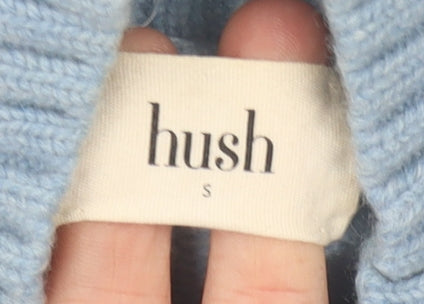 Hush Women's Blue Roll Neck Wool Jumper Size S Long Sleeve Knit