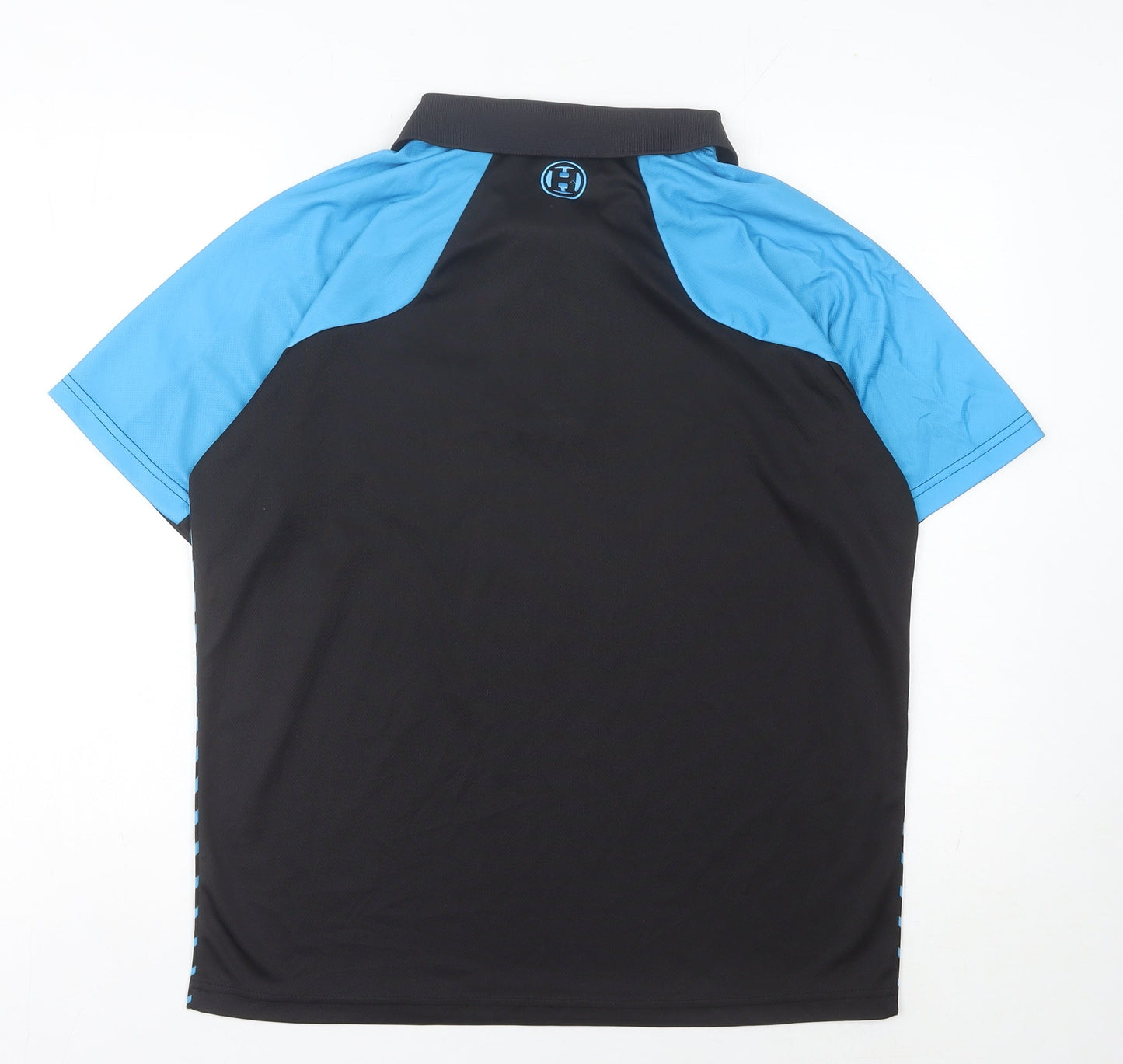 Harrows Men's Black Blue S Polo Shirt Sports Raglan Moisture Wicking