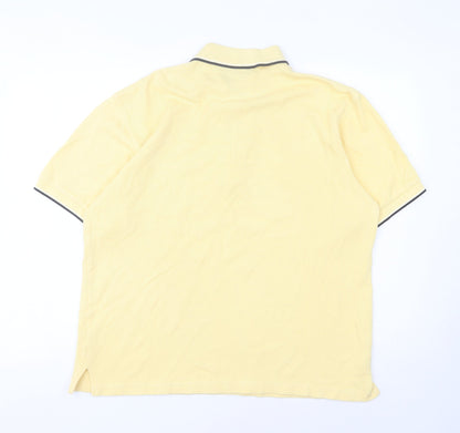 Bossini Men's Yellow XL Polo Shirt Short Sleeve 100% Cotton Casual