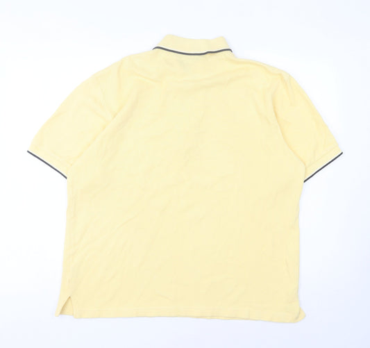 Bossini Men's Yellow XL Polo Shirt Short Sleeve 100% Cotton Casual