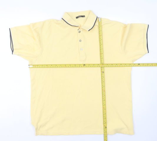 Bossini Men's Yellow XL Polo Shirt Short Sleeve 100% Cotton Casual