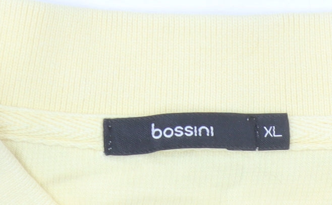 Bossini Men's Yellow XL Polo Shirt Short Sleeve 100% Cotton Casual
