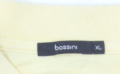 Bossini Men's Yellow XL Polo Shirt Short Sleeve 100% Cotton Casual