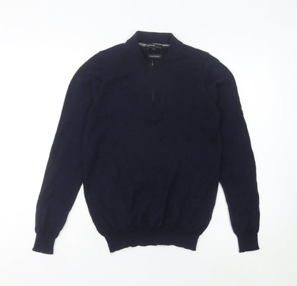 Marks and Spencer Men’s Navy Slim Fit Merino Wool 1/2 Zip Jumper S