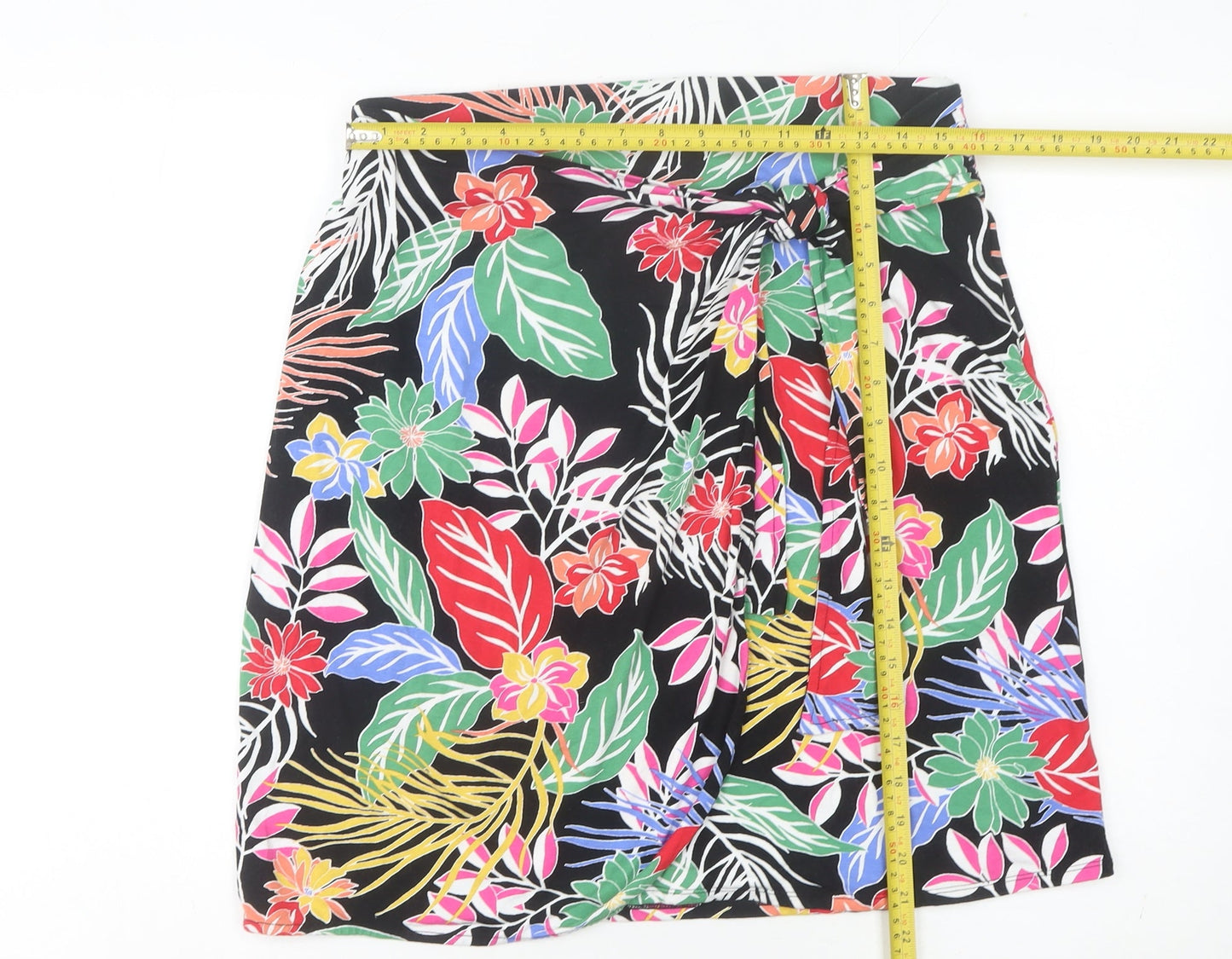 Cynthia Rowley Women’s Multicoloured Tropical Floral Wrap Skirt M