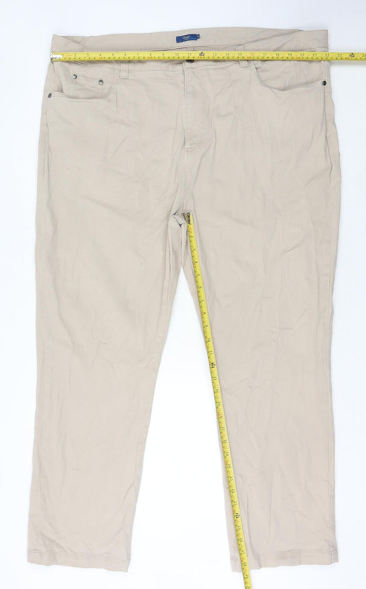 Cotton Traders Men's Beige 46W 31L Regular Fit Stretch Jeans