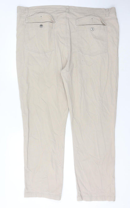 Cotton Traders Men's Beige 46W 31L Regular Fit Stretch Jeans