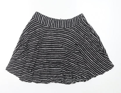 XXI Women’s Black Striped A-Line Short Skirt Size M Cotton Blend