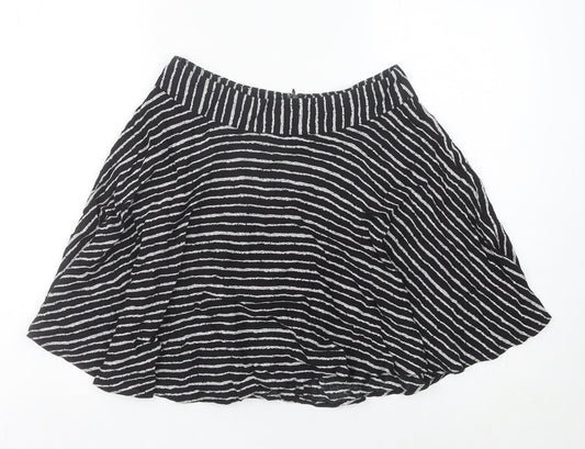 XXI Women’s Black Striped A-Line Short Skirt Size M Cotton Blend
