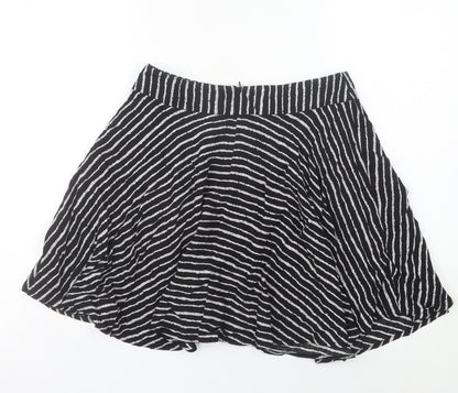 XXI Women’s Black Striped A-Line Short Skirt Size M Cotton Blend