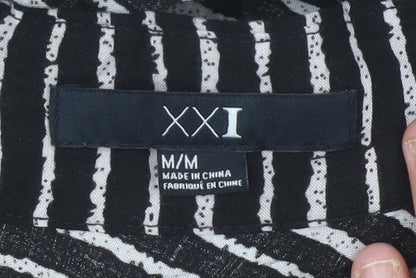 XXI Women’s Black Striped A-Line Short Skirt Size M Cotton Blend