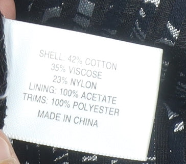 CC Petite Women's Black Geometric A-Line Knee Length Dress Size 10