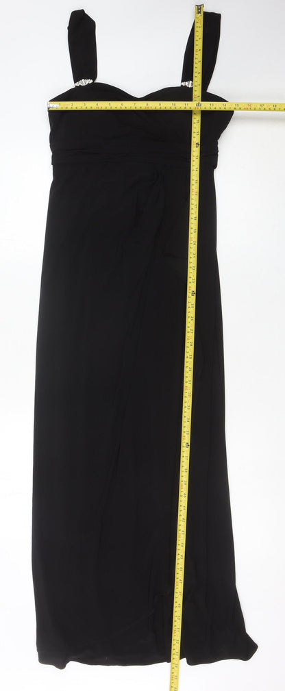 Scarlett Nite Womens Black Size 8 Maxi Formal Evening Dress