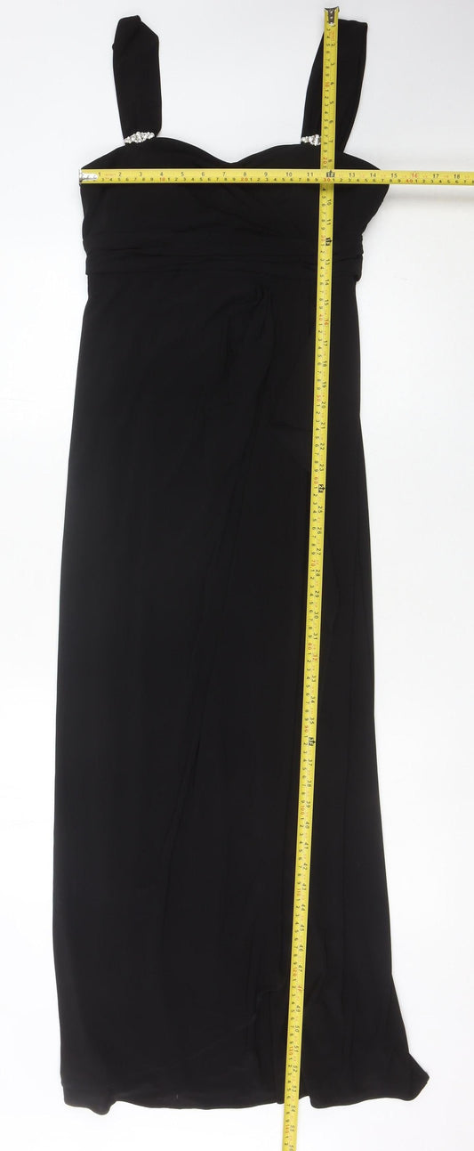 Scarlett Nite Womens Black Size 8 Maxi Formal Evening Dress