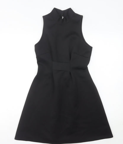 River Island Women’s Black Size 10 A-Line High Neck Sleeveless Dress