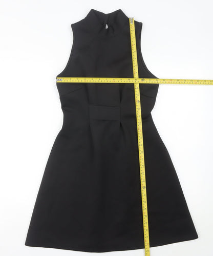 River Island Women’s Black Size 10 A-Line High Neck Sleeveless Dress