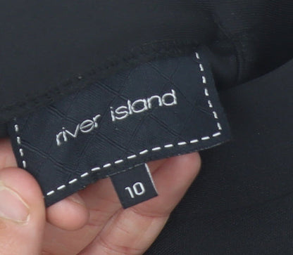 River Island Women’s Black Size 10 A-Line High Neck Sleeveless Dress