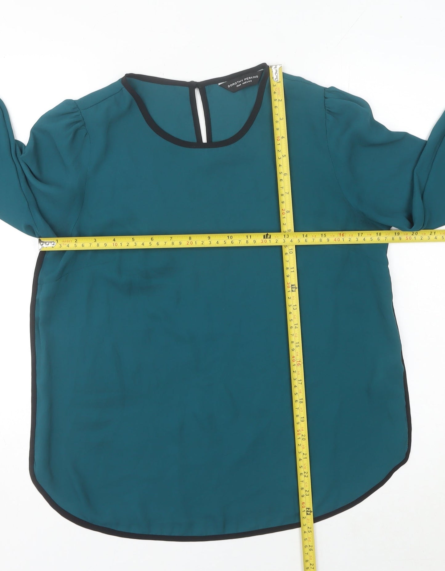 Womens UK Size 12 Dorothy Perkins Green Basic Blouse