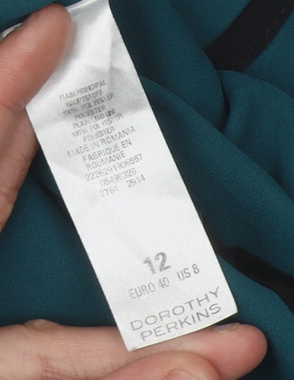 Womens UK Size 12 Dorothy Perkins Green Basic Blouse