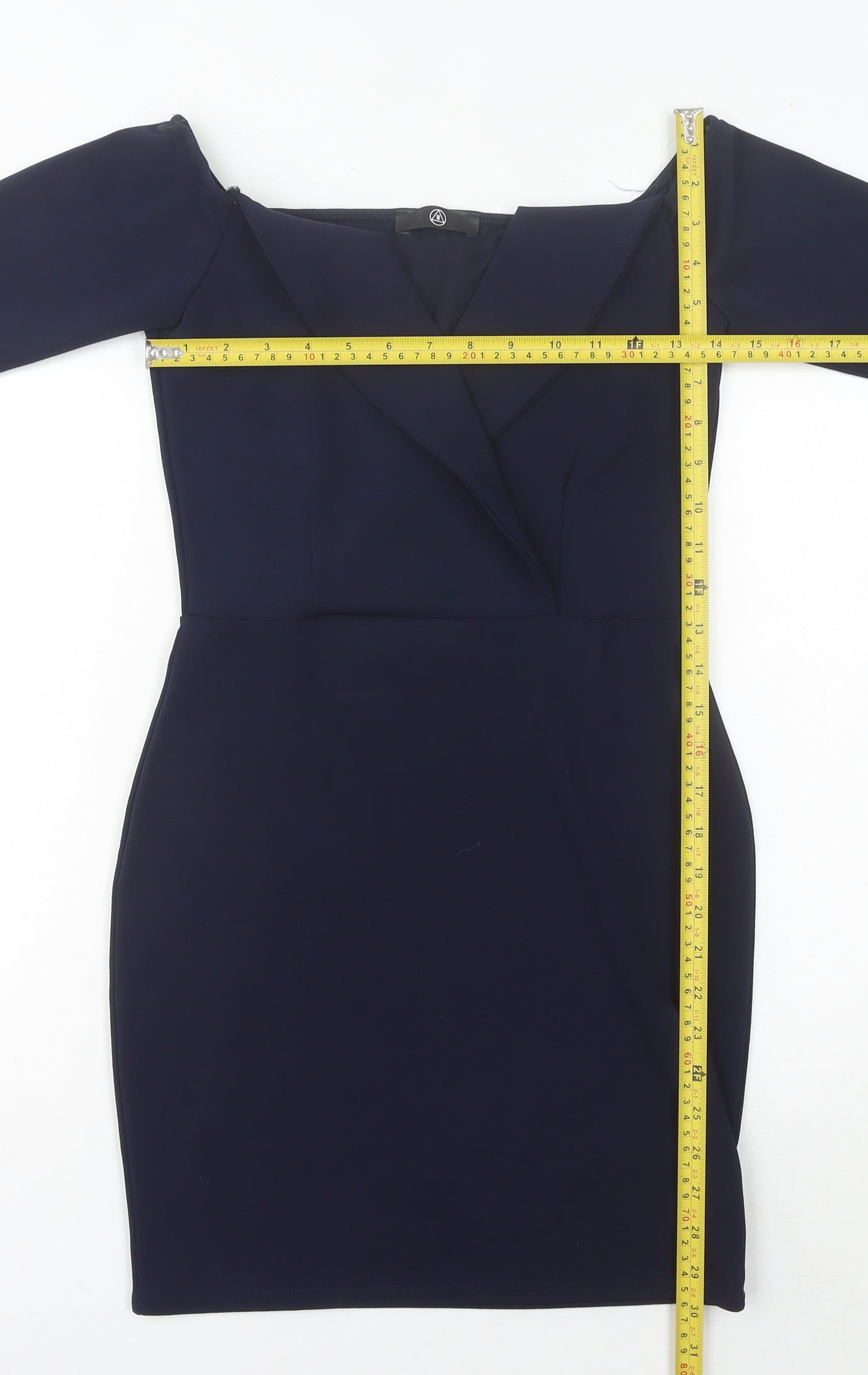 Missguided Women’s Blue Size 10 Bodycon Off Shoulder Party Dress