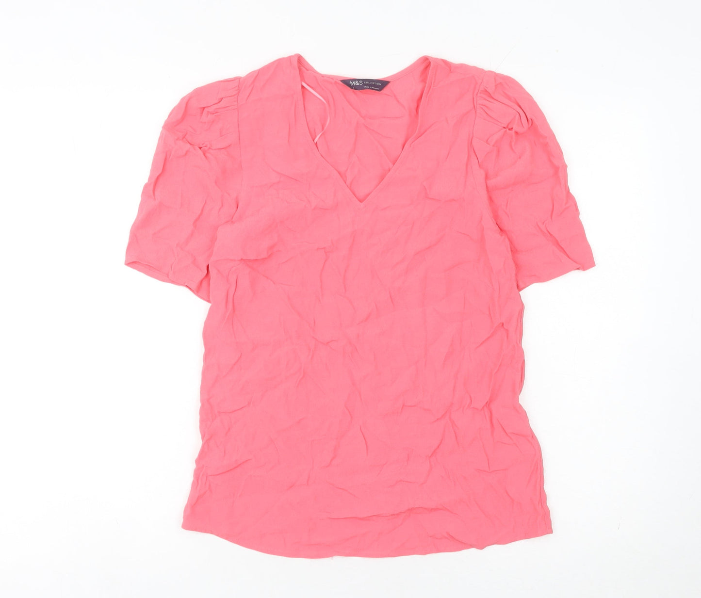 Womens UK Size 6 Marks and Spencer Pink Basic Blouse