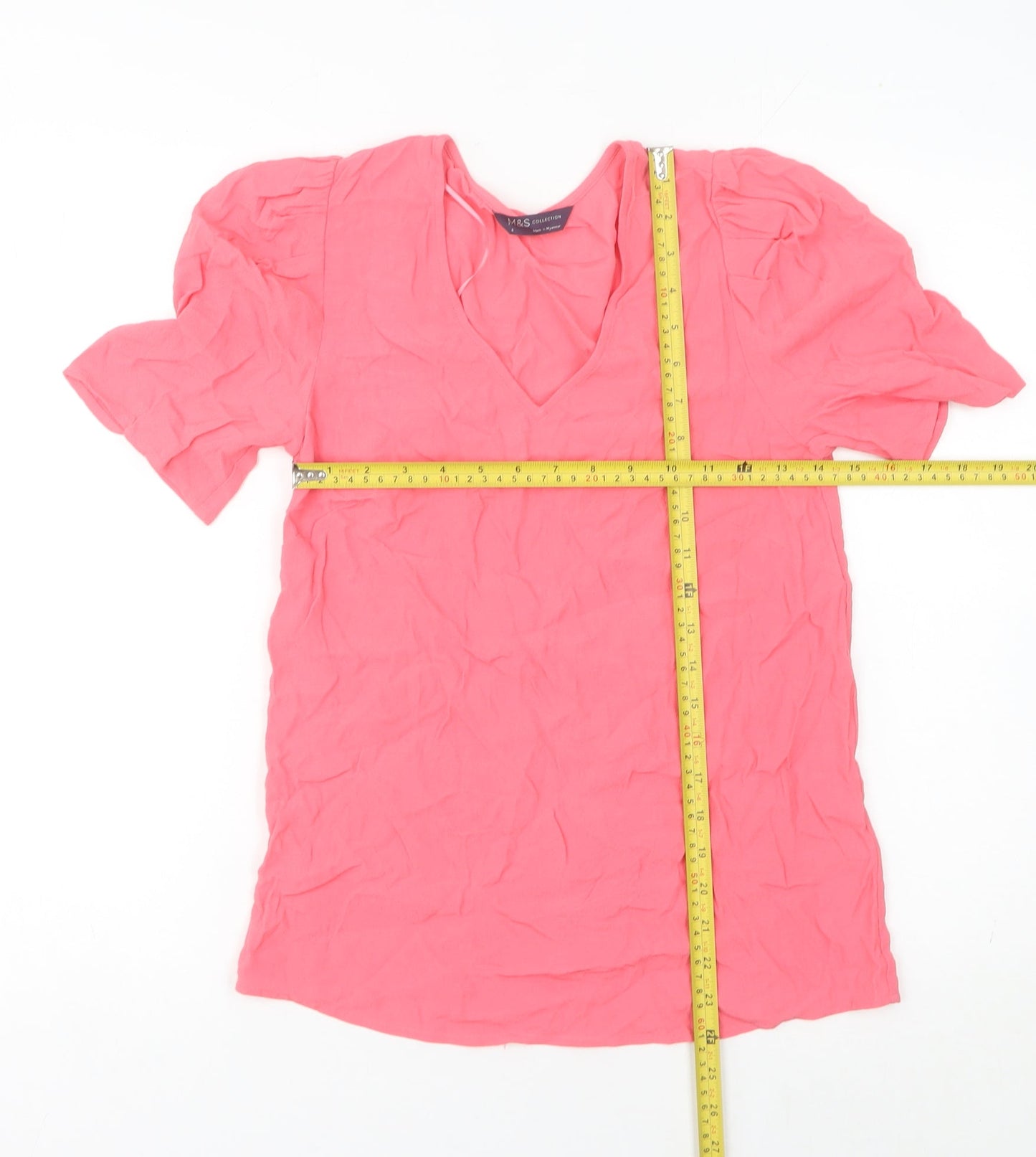 Womens UK Size 6 Marks and Spencer Pink Basic Blouse