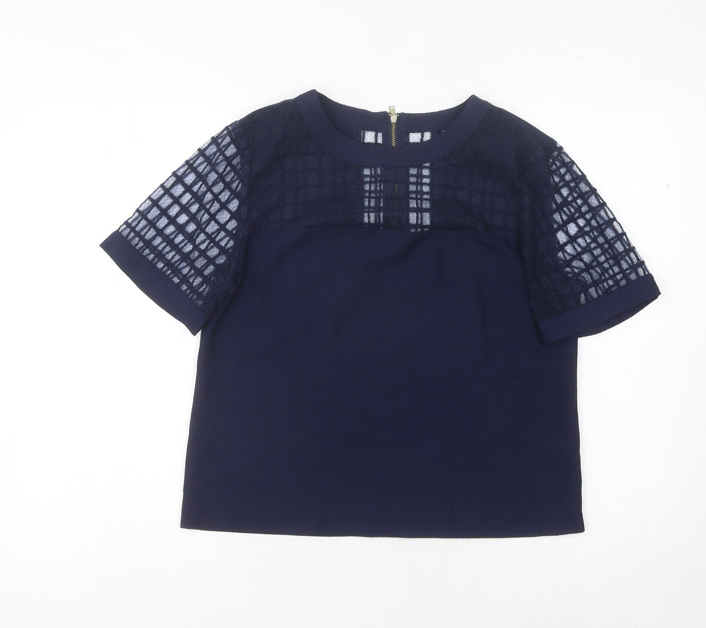 Womens UK Size 12 Warehouse Blue Basic Blouse