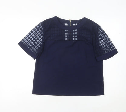 Womens UK Size 12 Warehouse Blue Basic Blouse